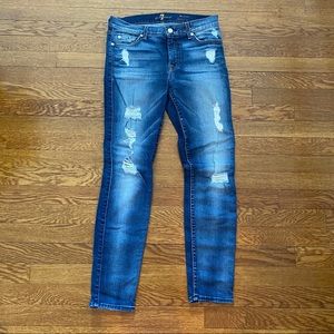 7 for all Mankind Ripped Skinny Jeans